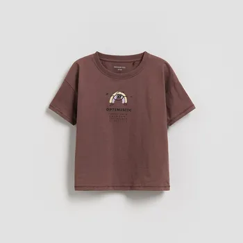 Reserved - Bavlněné tričko s potiskem - tmavě fialová - 907HR-49X - 907HR-49X-86