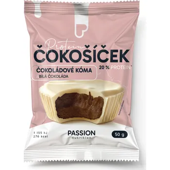 Čokoláda Passion nutrition Passion Proteinový čokošíček Čokoládové kóma v bílé čokoládě 50g