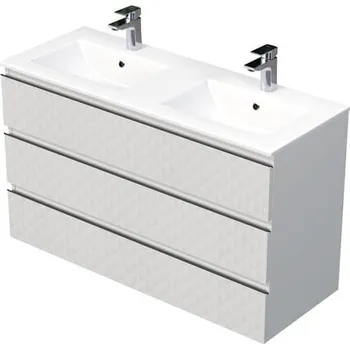 Koupelnový nábytek Koupelnová skříňka s umyvadlem SAT Cube Way 120x71x46 cm bílá mat CUBE3D1203ZBMOD