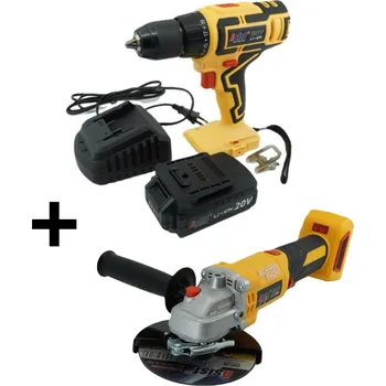 Vrtačka Asist AKU GANG AE2V20A-SAD AKU sada - vrtačka + úhlová bruska 20V, 2,0 Ah