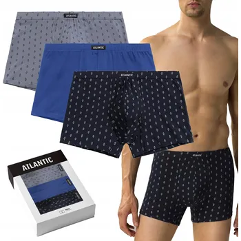 Pánské boxerky Atlantic 3Mh-195 A'3 S-2XL M tmavě modrá-modrá-šedá