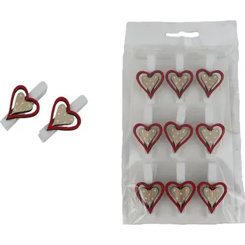 Velikonoční dekorace Klip srdce, 9 ks D7735