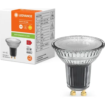 Osvětlení LED žárovka GU10 7,9W = 51W 650lm 3000K Teplá 120° DIM LEDVANCE
