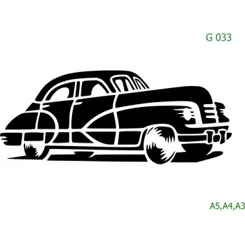 Plastová šablona pro malování - Auta, lodě, letadla, vlaky - Auto (G033) - A5 , Nelepící folie