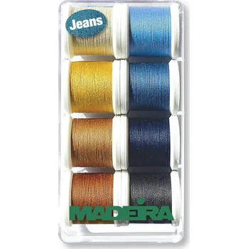 Galanterie Šicí nitě PES Madeira Aerofil extra silné JEANS 35 box (8x100m)