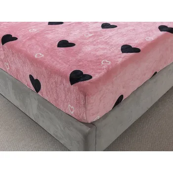 Prostěradlo XPOSE® Mikroplyšové prostěradlo LOVE Exclusive 180x200 cm, Mikroplyš + Prodloužená možnost vrácení zboží do 50 dnů