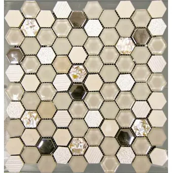 Obklad Mozaika Mosavit Hexagono beige 30x30 cm mat / lesk HEXABE