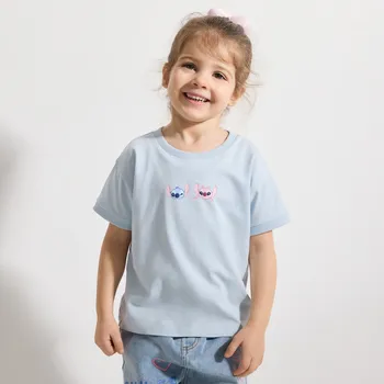 Dívčí oblečení Reserved - Triko Lilo a Stitch - bleděmodrá - 256HU-05X - 256HU-05X-110