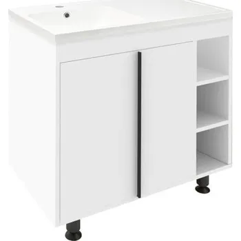 Koupelnový nábytek Koupelnová skříňka s umyvadlem Naturel Lucca 79x70x45 cm bílá lesk LUCCA80W