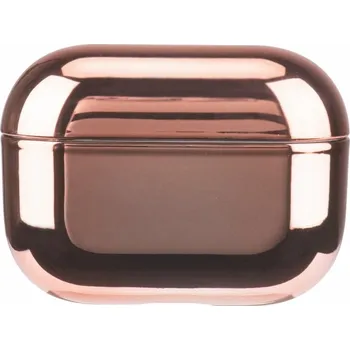 Pouzdro na mobilní telefon Ochranný metalický obal pro AirPods Pro - růžovozlatý