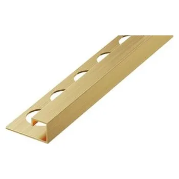 Podlahová lišta Lišta ukončovací "P" Eviso gold kartáčovaný, nerez PVD, délka 270 cm, výška hrany 10 mm, FIPG0002