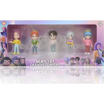 Sada sběratelských figurek - KPOP DEMON HUNTERS - KPop Lovkyně démonů - KAPELA SAJA BOYS (menší verze) - 5 ks (Značka: BANDAI)