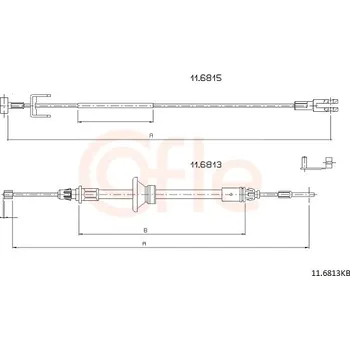 Lanko parkovací brzdy Tažné lanko, parkovací brzda COFLE 92.11.6813KB