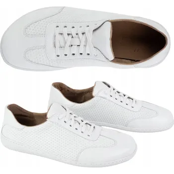 Pánské polobotky Pánské barefoot minimalistické kožené boty 0742W bílé, velikost 40