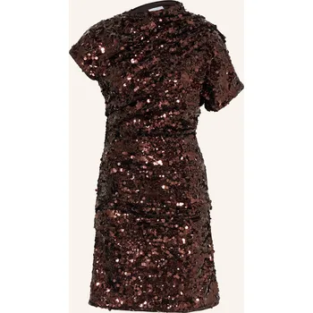 Dámské šaty Ganni Dámské Šaty S Flitry, tmavě hnědá, 40