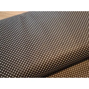 Pro útulný domov bavlněná látka ČERNÁ s bílým puntíkem 2 mm