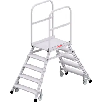 Schůdek Oboustranná pojízdná hliníková plošina HYMER 5 nášlapů