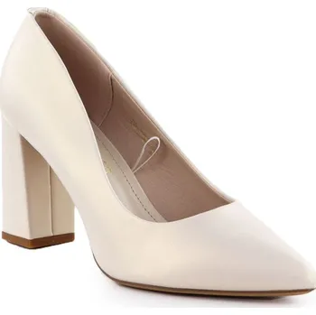 Dámské lodičky Béžové lodičky Sergio Leone PB216 s perleťovým jehlovým podpatkem 39