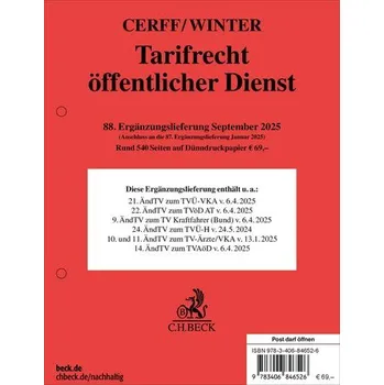 Tarifrecht öffentlicher Dienst 88. Ergänzungslieferung