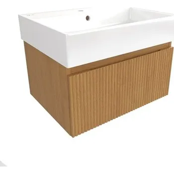 Koupelnový nábytek Koupelnová skříňka s umyvadlem SAT Evolution 58x30x44,5 cm dub medový mat SATEVO60DMU2