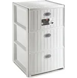 STEFANPLAST Úložný plastový regál Elegance, 3 zásuvky, bílý