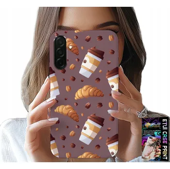 Pouzdro na mobilní telefon POUZDRO PRO SAMSUNG GALAXY A56 5G – POUZDRO S KÁVOU A ROHLÍKY A ZRNY NA POZADÍ