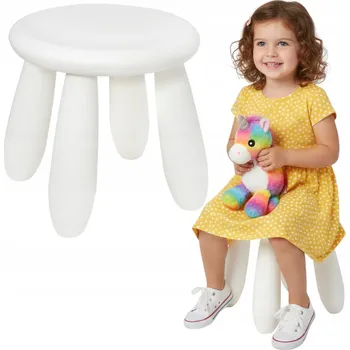 Jídelní židlička Dětská židle do pokoje, bílá plastová židlička pro děti