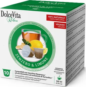 Dolce Vita Italfoods Kapsle Italfoods Dolce Vita Citrónový čaj se zázvorem do Nespresso 10 kusů