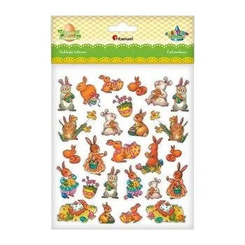 Set školních potřeb Naklejki foliowe zające złocone 26szt.