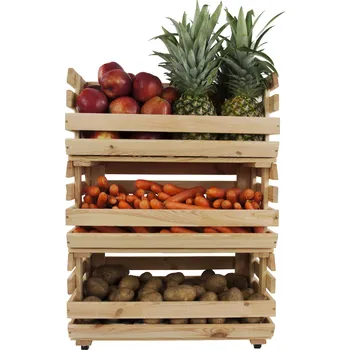 Dílenský regál Dřevěný regál na zeleninu a ovoce RA-WA-3_57 borovice