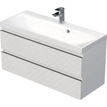 Koupelnový nábytek Koupelnová skříňka s umyvadlem SAT Cube Way 100x47,5x40 cm bílá mat CUBE3D1002ZB