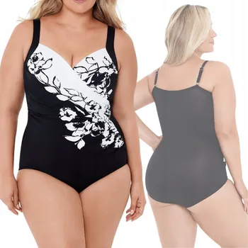 Dámské plavky EModne černé jednodílné plavky velikosti 3XL