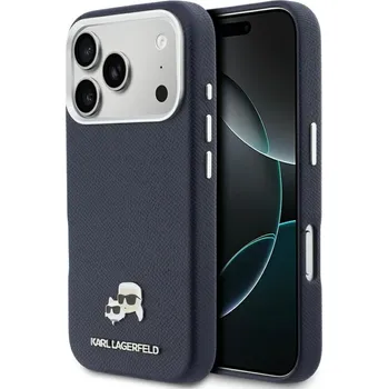 Náhradní kryt pro mobilní telefon Karl Lagerfeld Kryt pro iPhone 17 Pro s MagSafe Klhmp17L6Pfkclb (Pu Fw W/ K&C Head Pin) modré