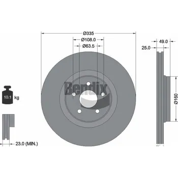 Brzdový kotouč Brzdový kotouč BENDIX Braking BDS2279HC