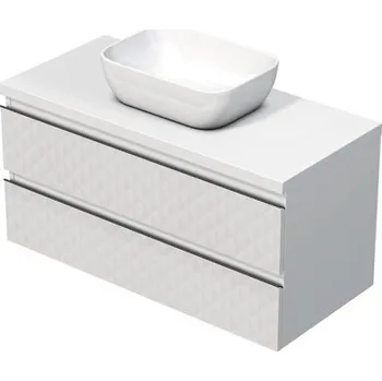 Koupelnový nábytek Koupelnová skříňka s krycí deskou SAT Cube Way 100x47,5x46 cm bílá mat CUBE3D461002ZBKD