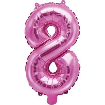 Foliový balónek číslo 8 růžový 35 cm