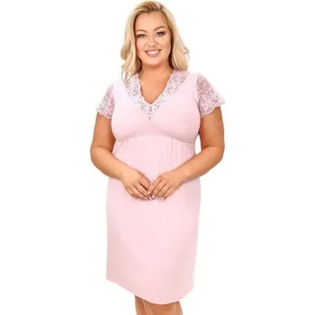 Dámské noční prádlo Noční košilka Donna Sonia - plus size až do 6XL Světle růžová 6XL(52)
