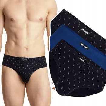 Slipy X3 Pánské slipy Klasické ATLANTIC 3MP-100 Slipy Bavlněné Sada - 3XL