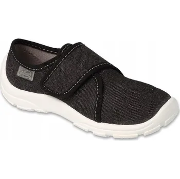 Dívčí bačkory Befado dětské papuče na suchý zip černé velikost 27