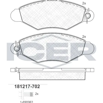 Auto-moto Sada brzdových destiček, kotoučová brzda ICER 181217-702