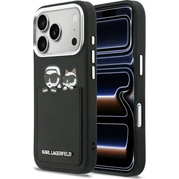 Náhradní kryt pro mobilní telefon Karl Lagerfeld Kryt pro iPhone 17 Pro Klhcp17L6Pcspkck (Pu W/ K&C Print & Pocket) Black