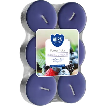 Svíčka AURA čajová svíčka 6ks MAXI lesní ovoce