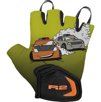 Cyklistické rukavice Rukavice R2 Voska dětské žluté auta 4roky