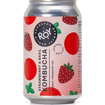 Limonáda ROY Kombucha Jahoda Bazalka