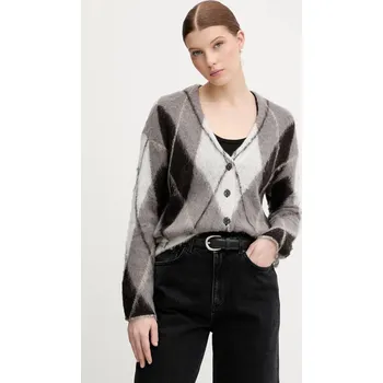 Dámský svetr Kardigan s příměsí mohéru Sisley 1TQIL602Y šedá 90X, vel. M