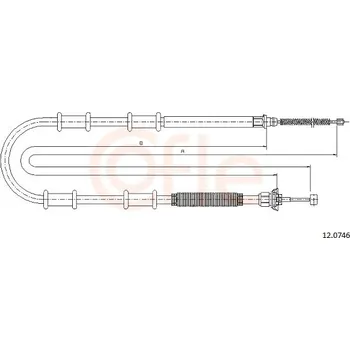 Lanko parkovací brzdy Tažné lanko, parkovací brzda COFLE 12.0746