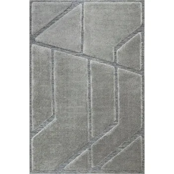 Koberec KOBEREC ŠEDÝ MODERNÍ SHAGGY GEOMETRICKÝ MĚKOUČKÝ DO OBÝVÁKU LULA 240x330 cm