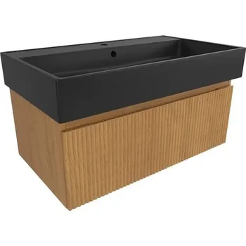 Koupelnový nábytek Koupelnová skříňka s umyvadlem SAT Evolution 78x30x44,5 cm dub medový mat SATEVO80DMU2B