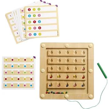 Dřevěná hračka Nathan Magnetická dřevěná hra s barvami a počty 1 - 5