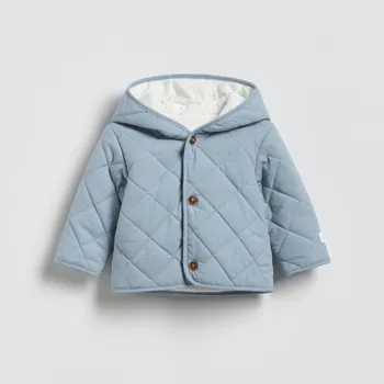 Kojenecké oblečení Reserved - Bavlněná bunda s kapucí - světle modrá - 311HV-50X - 311HV-50X-62